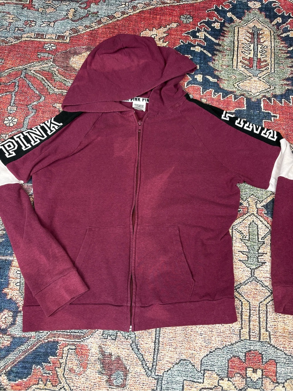 M Victoria's Secret PINK Maroon Zip-Up Hoodie